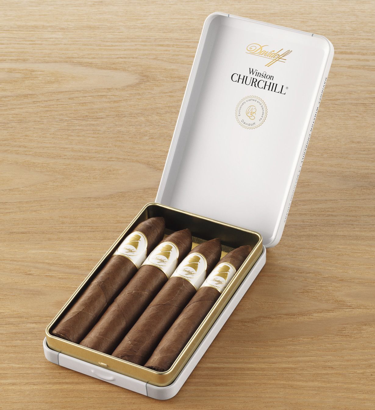 Davidoff Winston Churchill - Belicoso, Single/Box: (Single Tin of 4)