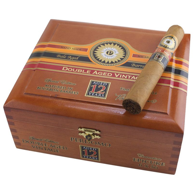 Perdomo Double Aged 12 Year Vintage Connecticut, Size: Epicure (6"x56), Single/Box: (Single)
