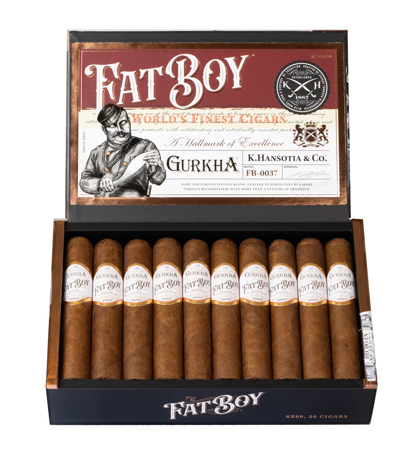 Gurkha Fat Boy Habano, Size: 6x66, Single/Box: (Single)