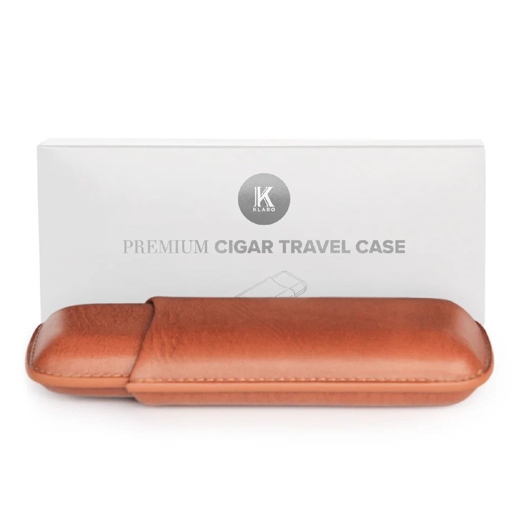 Klaro 2-Cigar Travel Case, Color: Brown