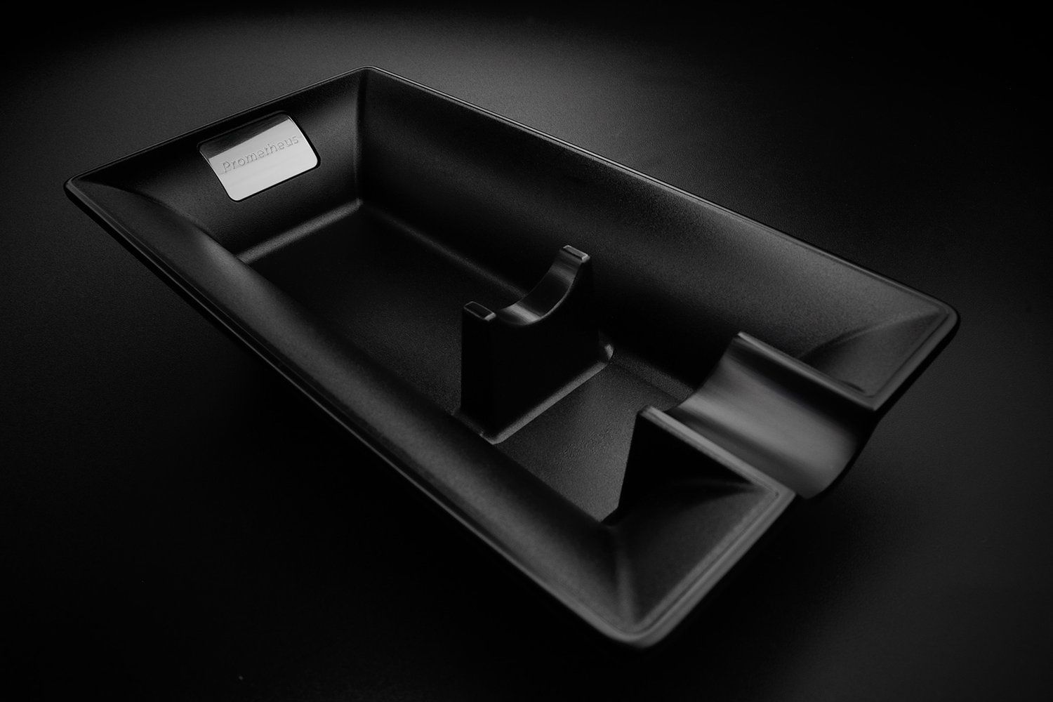 Prometheus Single Cigar Black Matte Metal Ashtray