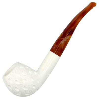 Servi Apple Bent Lattice Meerschaum Pipe