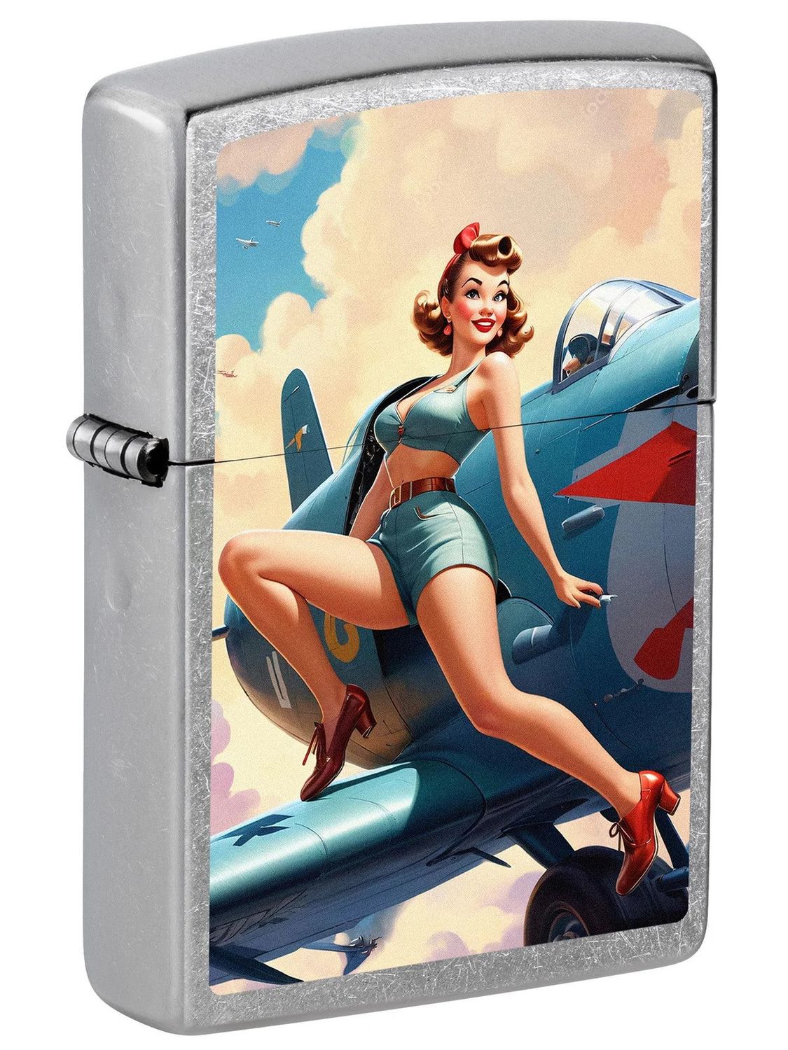 Zippo 81677 Vintage Pin-up Girl on Airplane