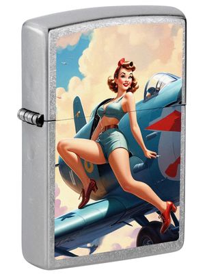 Zippo 81677 Vintage Pin-up Girl on Airplane
