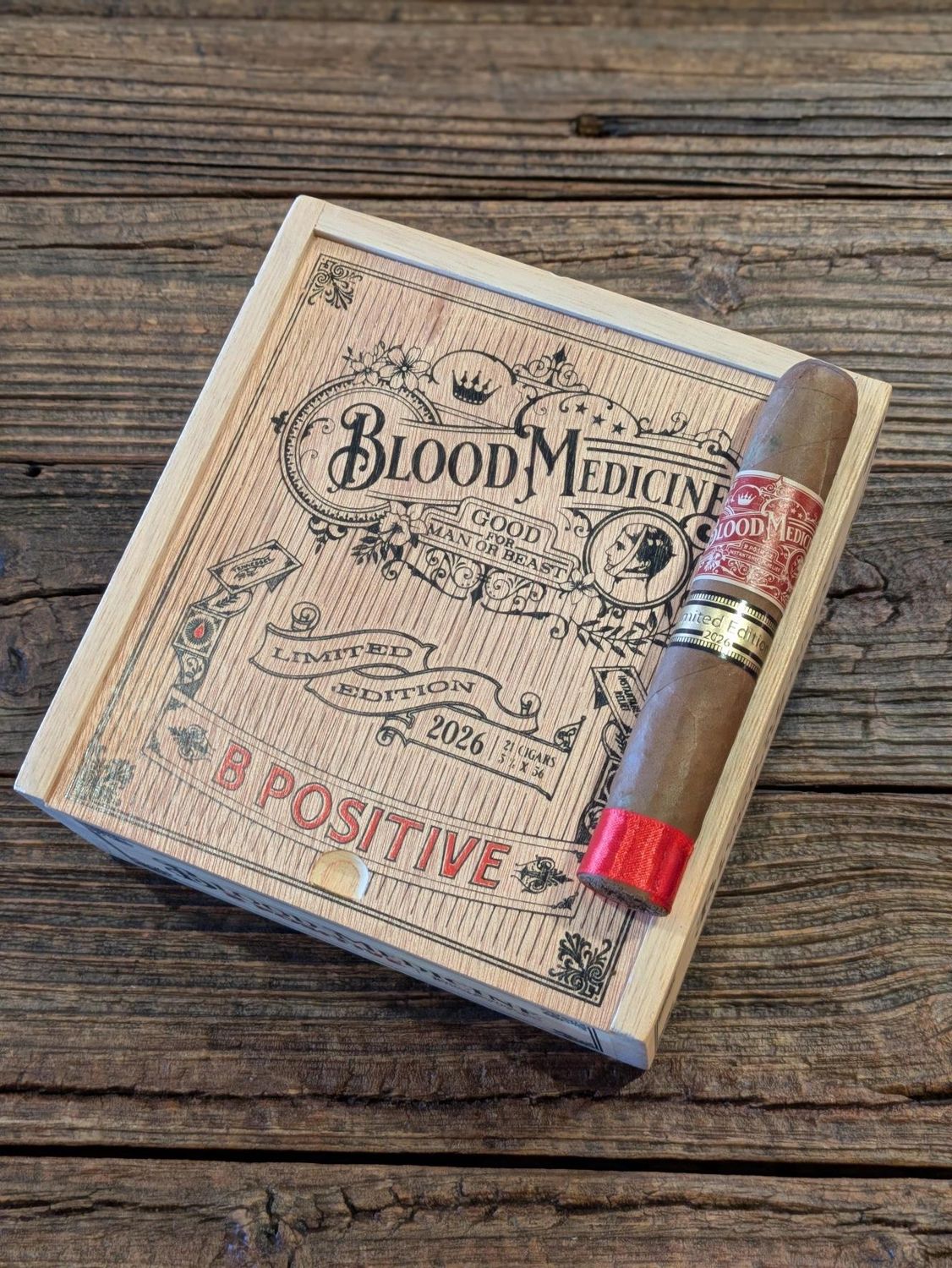 Crowned Heads Blood Medicine B-Positive 2026 LE, Size: (5 x 52), Single/Box: (Single)