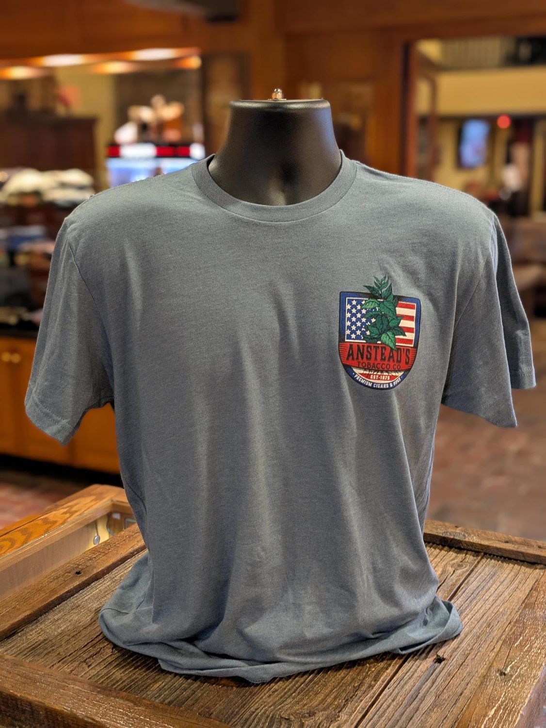 Anstead's Tobacco Co. Blue Flag T-Shirt