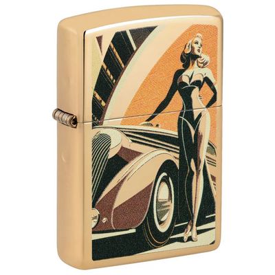 Zippo 46348 Retro Car and Pin-up Girl