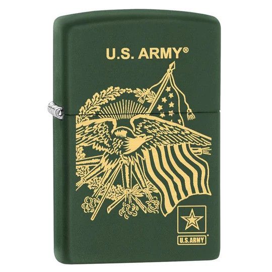 Zippo 77658 U.S. Army, Eagle and Flag - Green Matte