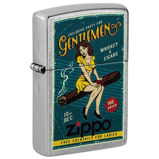 Zippo 81755 Cigar Pin-Up Girl Design - Chrome