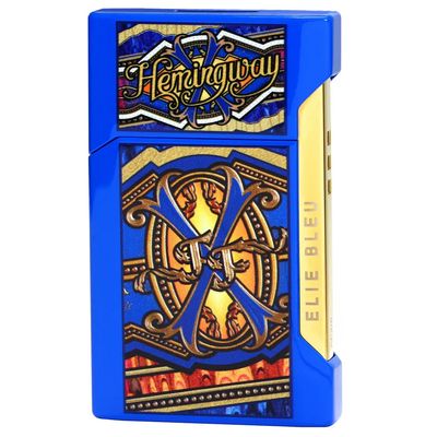 Elie Bleu Fuente Opus Hemingway J-12 Blue &amp; Gold Flat Flame Lighter