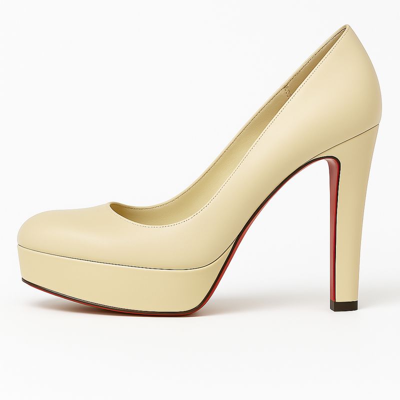 Sandra Piel Maquillaje Zapatos de Tacón Alto Beige con Plataforma