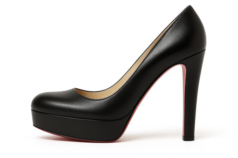 Sandra Piel negra Zapatos de Tacón Alto Negro con Plataforma