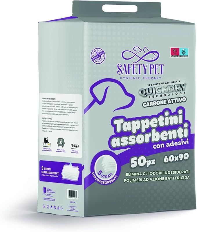 TAPPETINI ASSORBENTI 60X90 CARBONI ATTIVI 50PZ