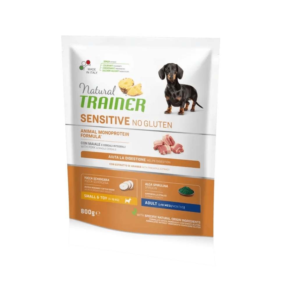 NATURAL TRAINER SMALL/TOY ADULT MAIALE E CEREALI 800G