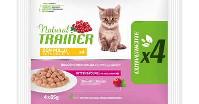 NATURAL TRAINER GATTO KITTEN POLLO 4X85G