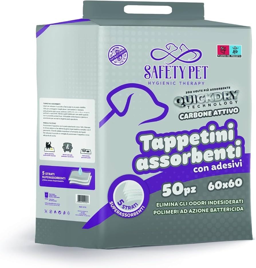 TAPPETINI ASSORBENTI 60X60 CARBONI ATTIVI 50PZ