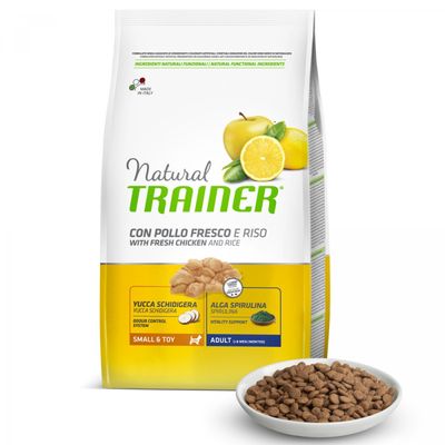 NATURAL TRAINER SMALL/TOY ADULT POLLO FRESCO E RISO 800G