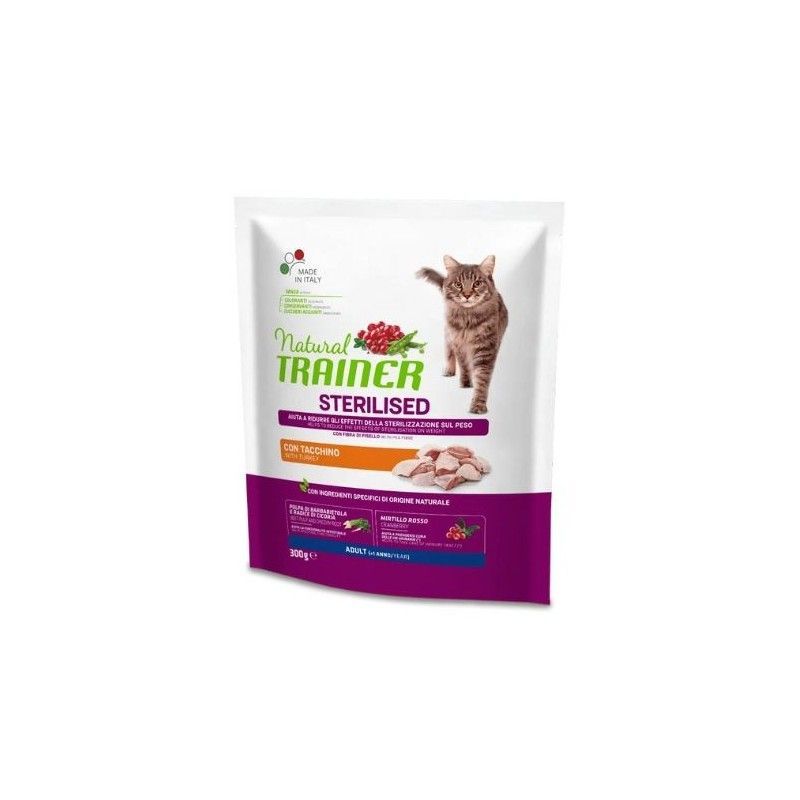 NATURAL TRAINER GATTO STERILIZZATO TACCHINO 300GR