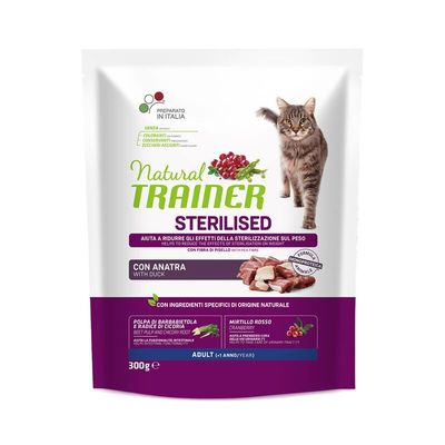 NATURAL TRAINER GATTO STERILIZZATO ANATRA 300GR