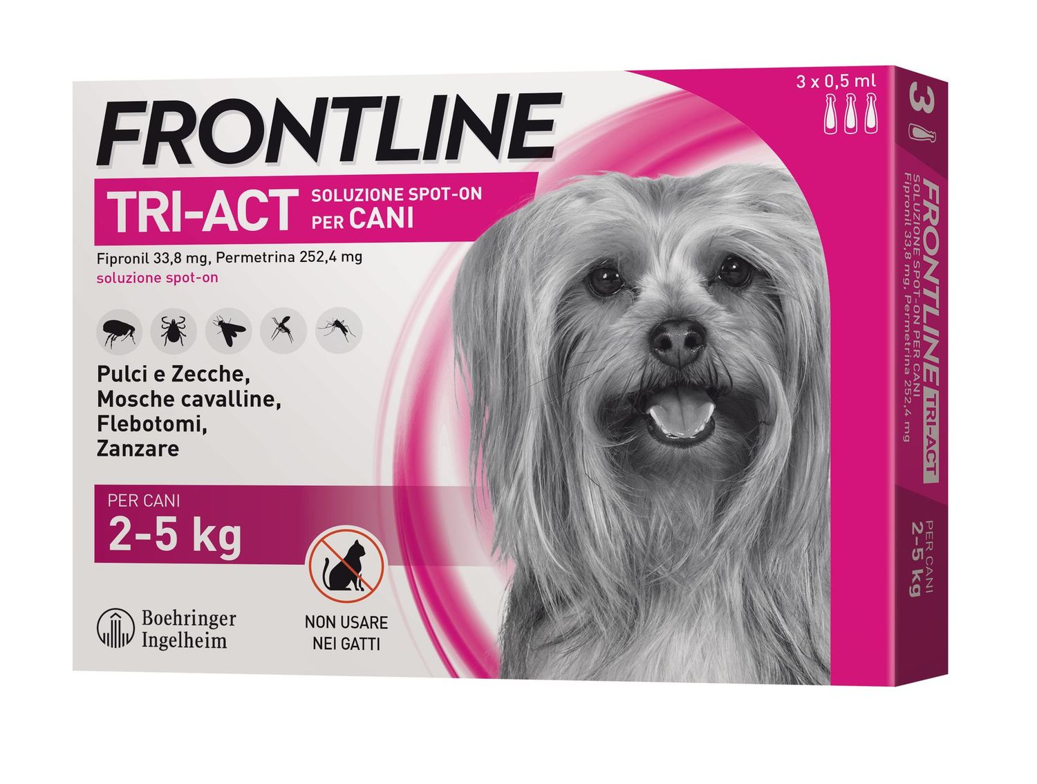 FRONTLINE TRI ACT 2-5KG CONFZIONE DA 3 PIPETTE