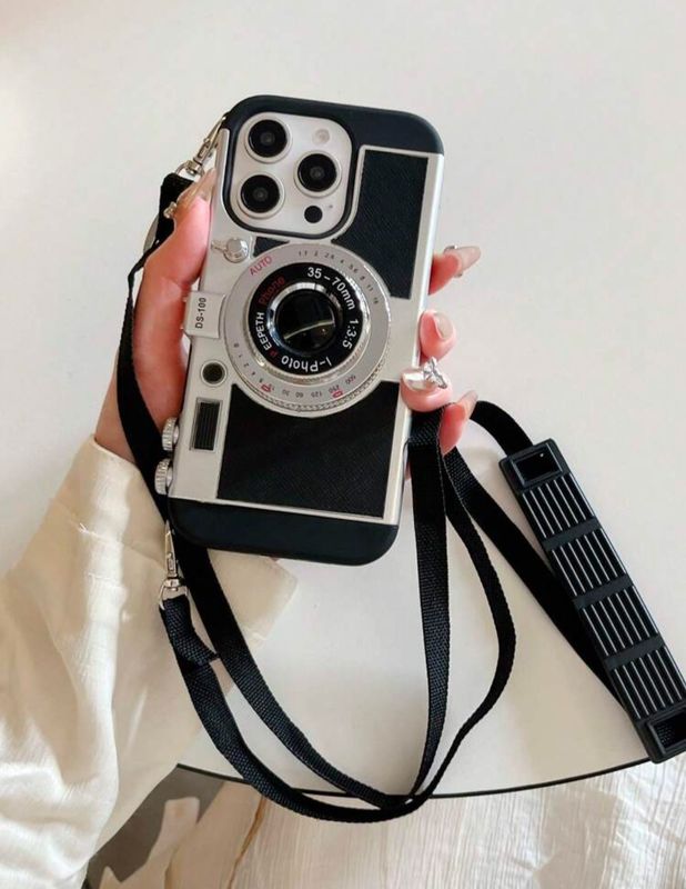 Camera Design Phone Case With Strap📸📱