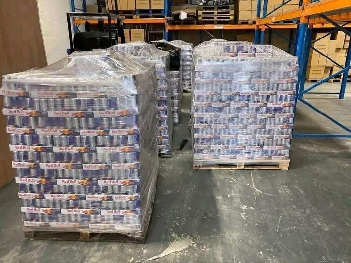 Red Bull Pallets Available Now!