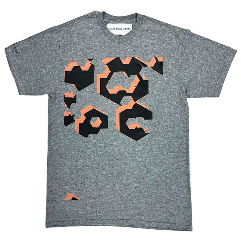 GREY HEXAGON LEOPARD PRINT T-SHIRT