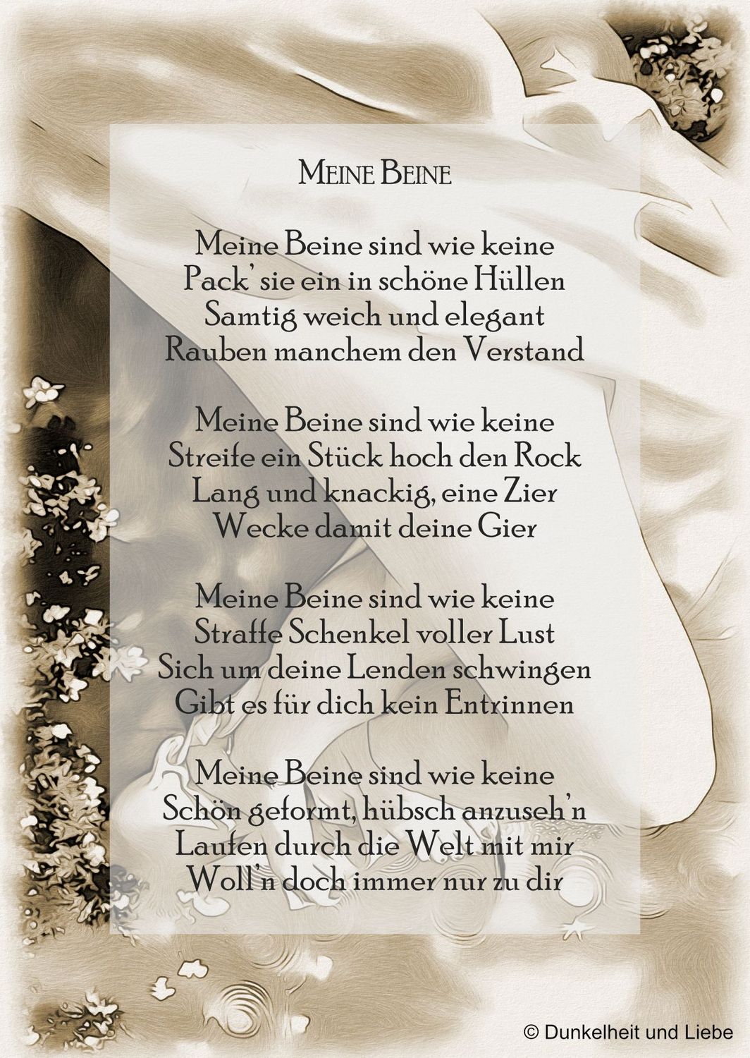 Postkarte Meine Beine