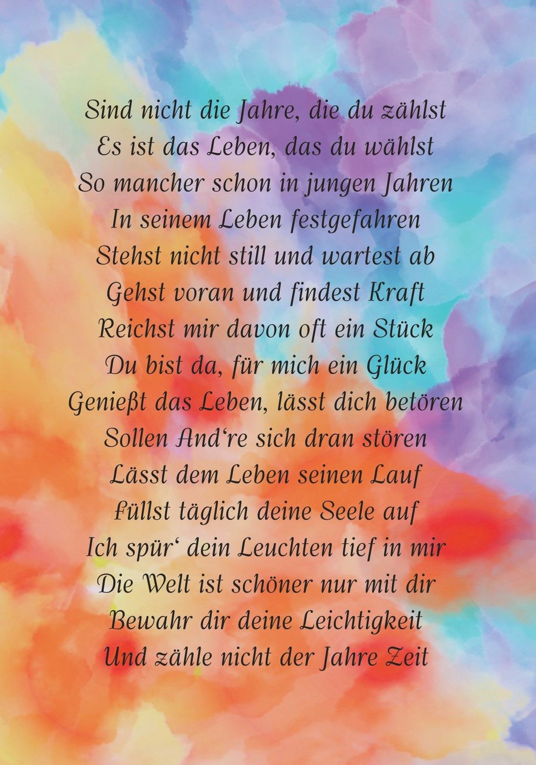 Geburtstagskarte Sind nicht die Jahre, die du zählst
