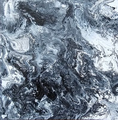 Fluss der Nacht II in schwarz weiss Fluss der Nacht II in schwarz weiss