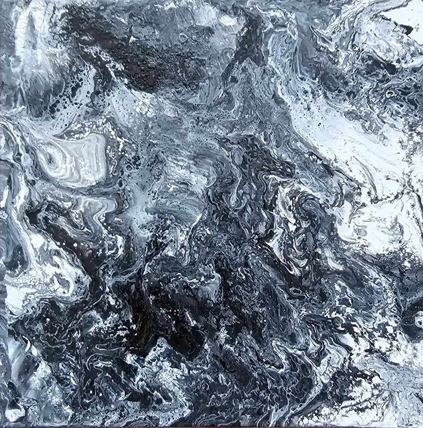 Fluss der Nacht II in schwarz weiss 