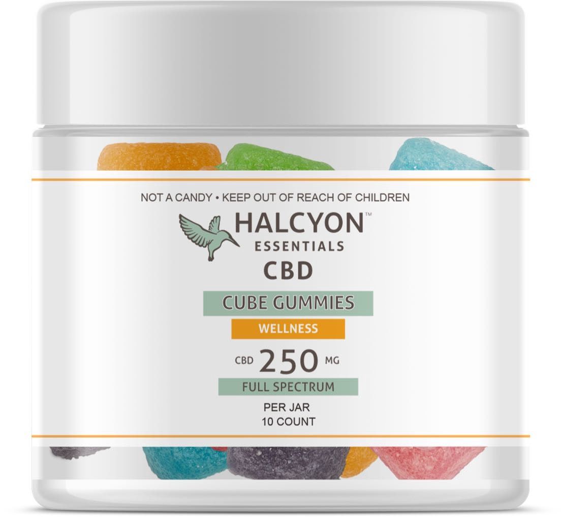 Halcyon Full Spectrum Cube Gummies, Size: 250mg, 10 gummies
