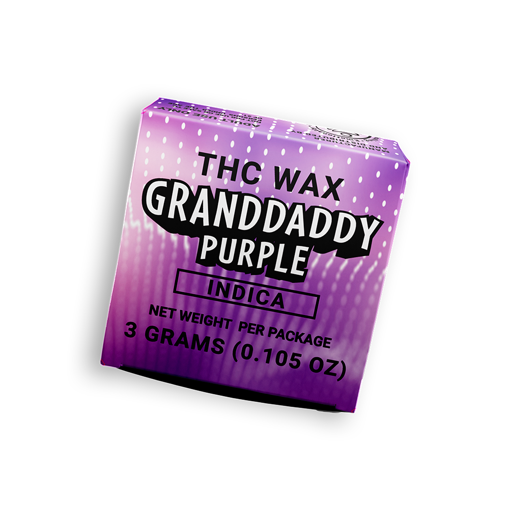 DELTA 8 THC WAX THREE GRAMS GRANDDADDY PURPLE INDICA