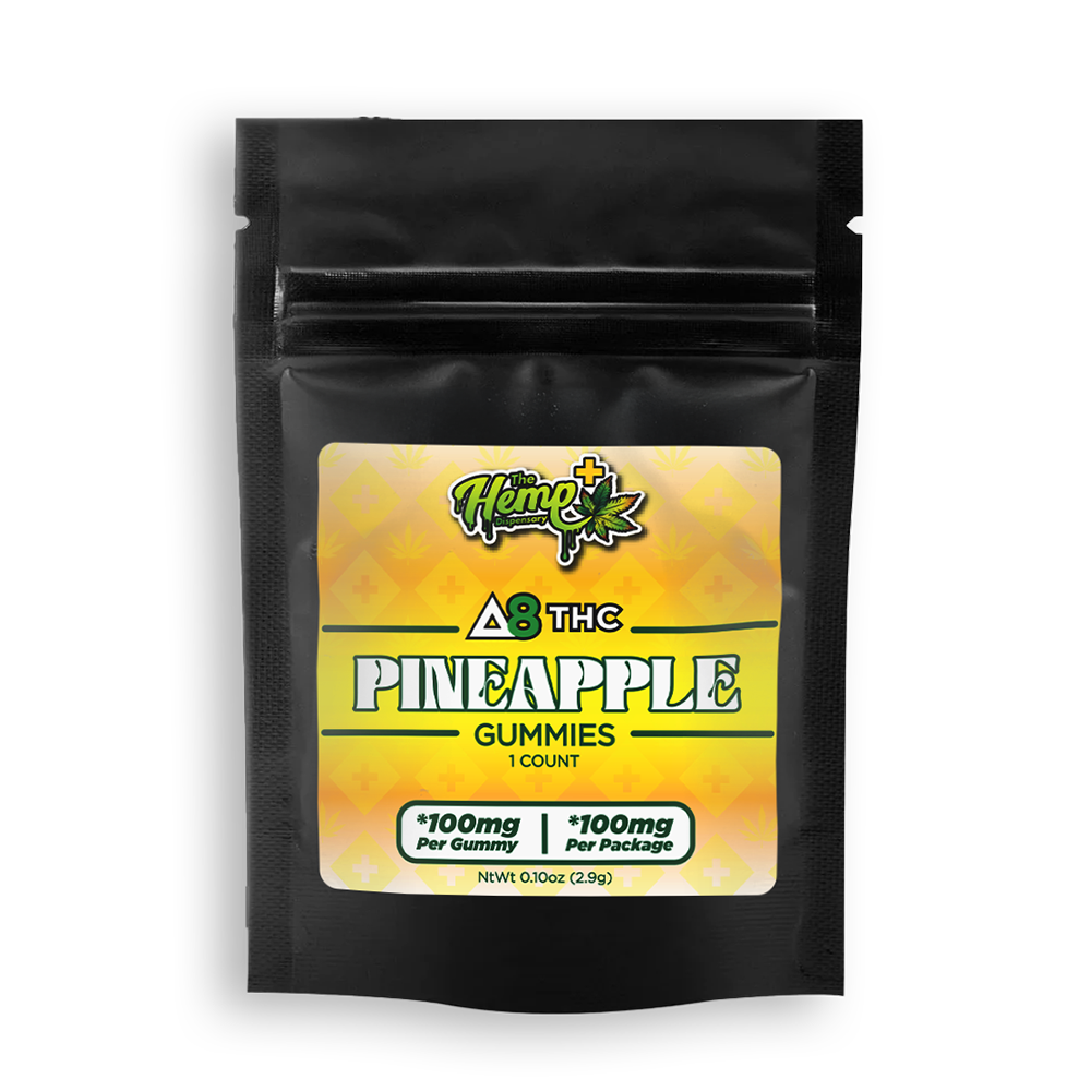 DELTA 8 THC GUMMIES 100MG PINEAPPLE, Variant: 1 COUNT BATCH 032524-04