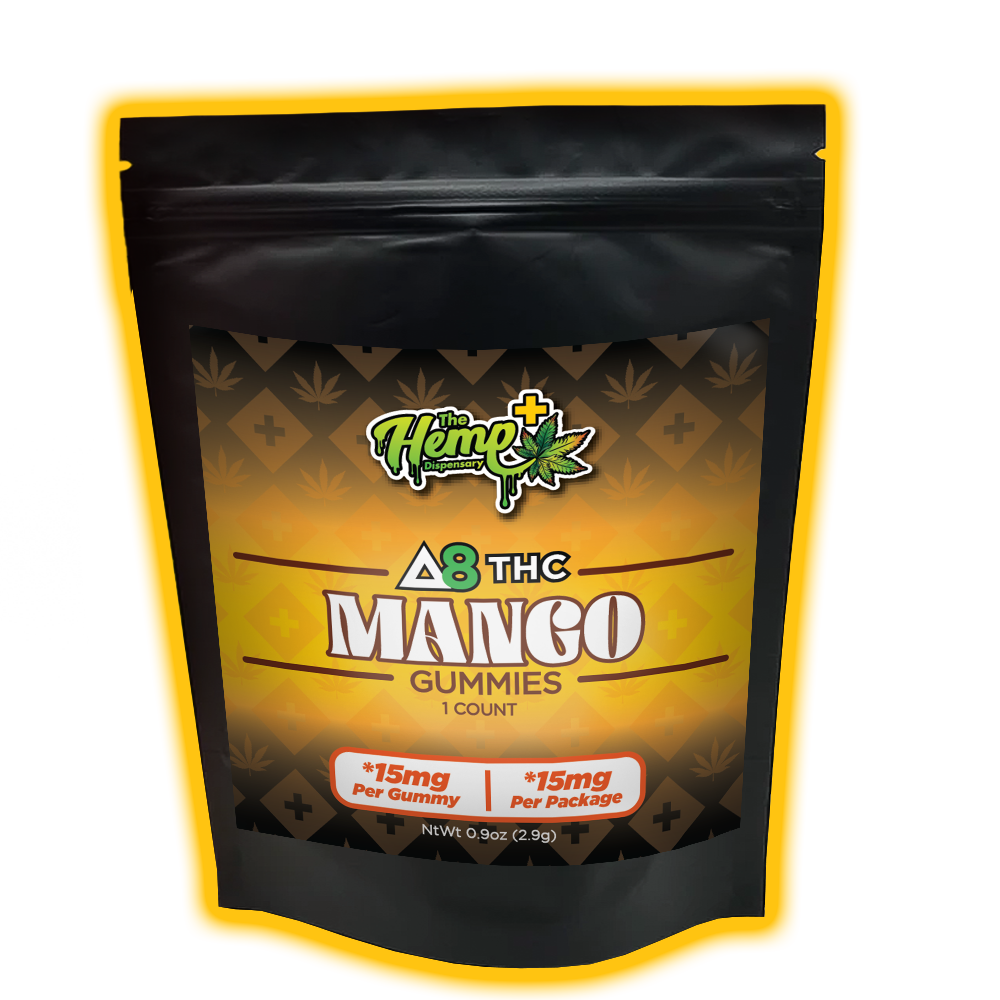 DELTA 8 THC GUMMIES 15MG MANGO, Variant: 1 COUNT BATCH 030724-2