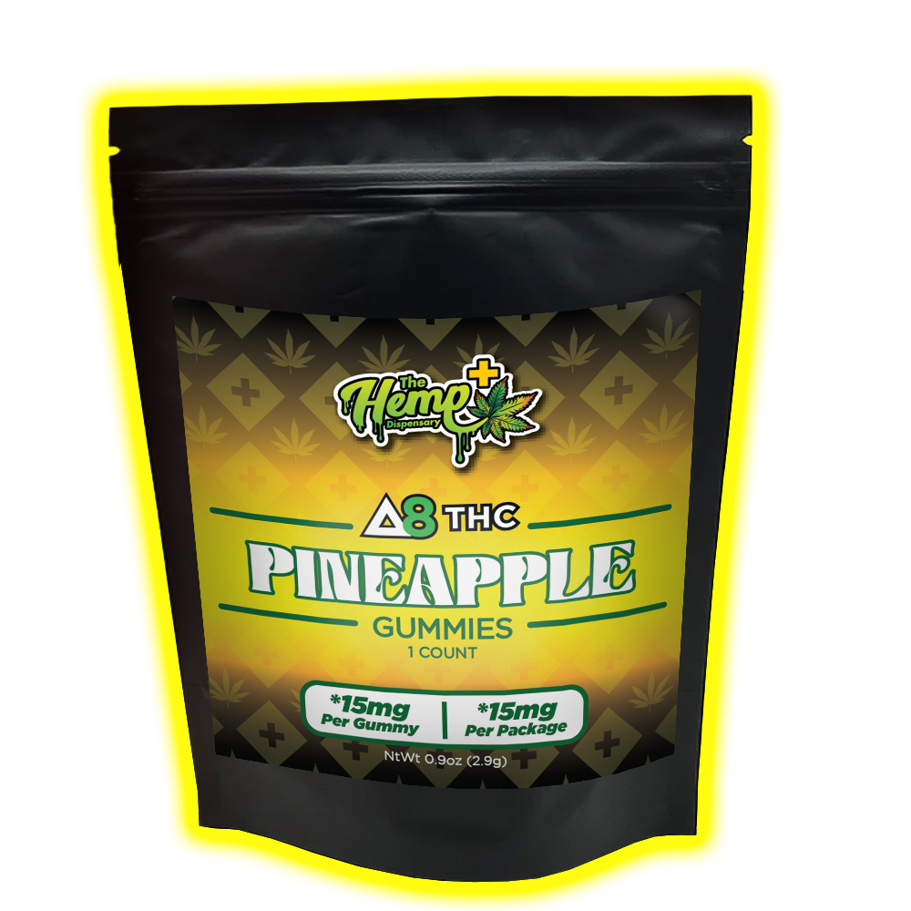 DELTA 8 THC GUMMIES 15MG PINEAPPLE, Variant: 1 COUNT BATCH 030724-2