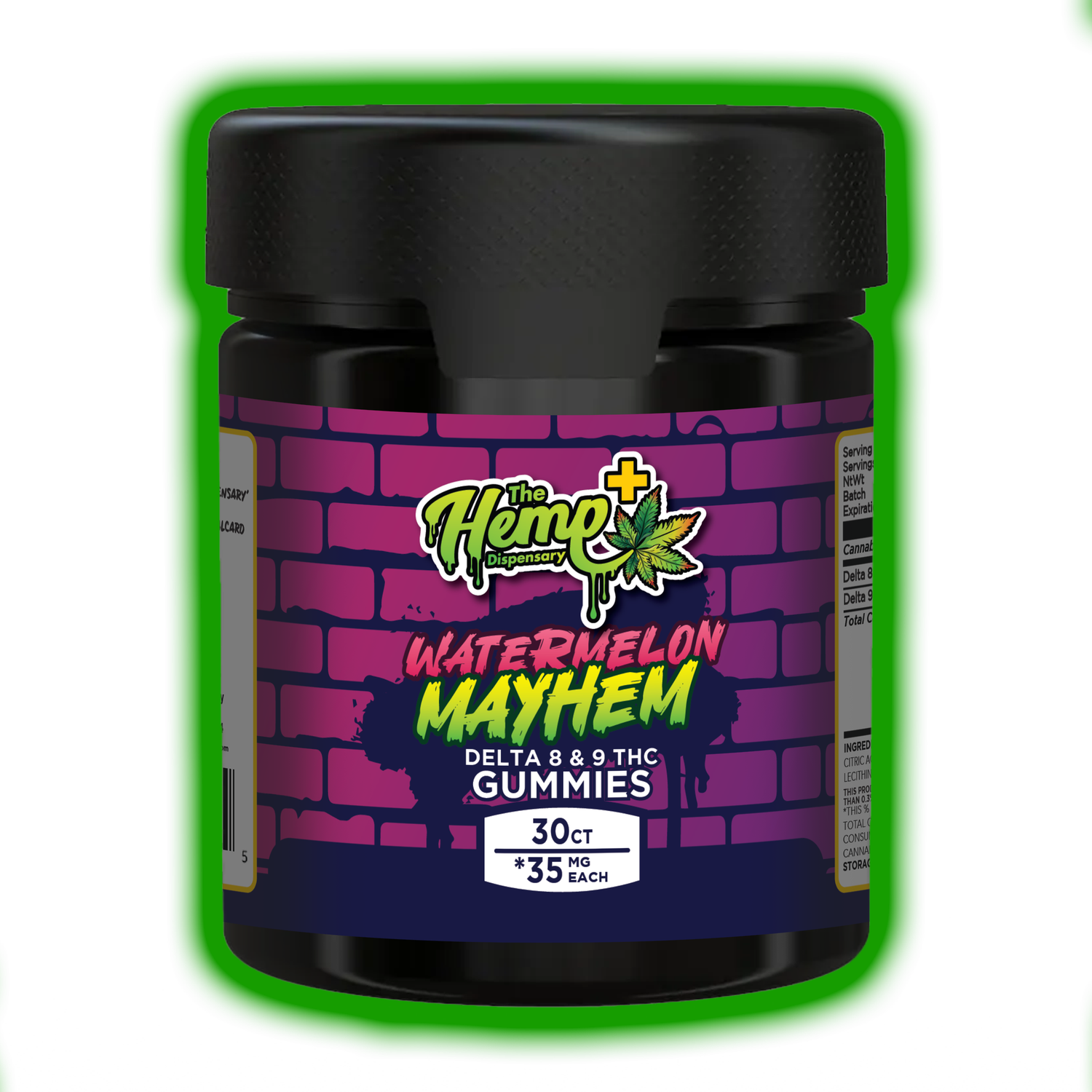 DELTA 8 THC/DELTA 9 THC GUMMIES MAYHEM 35MG WATERMELON