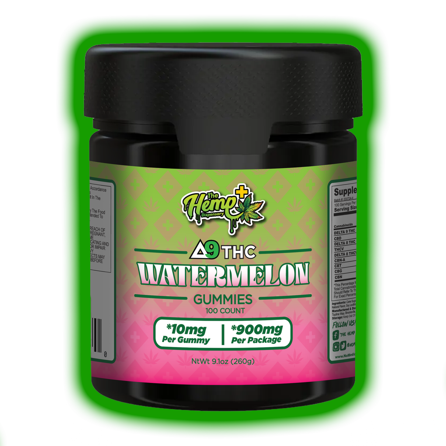 DELTA 9 THC GUMMY 10MG WATERMELON - SINGLE COUNT