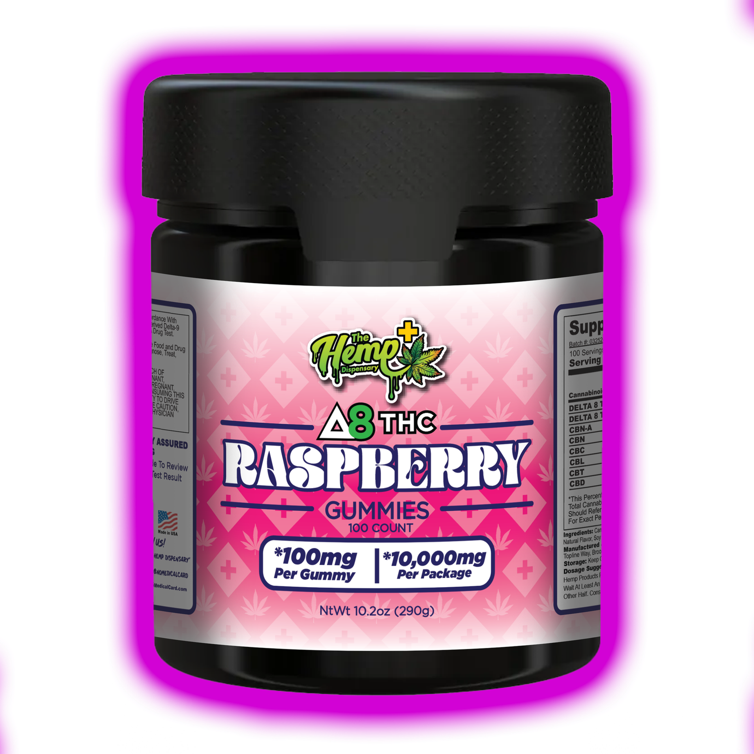 DELTA 8 THC GUMMIES 100MG RASPBERRY