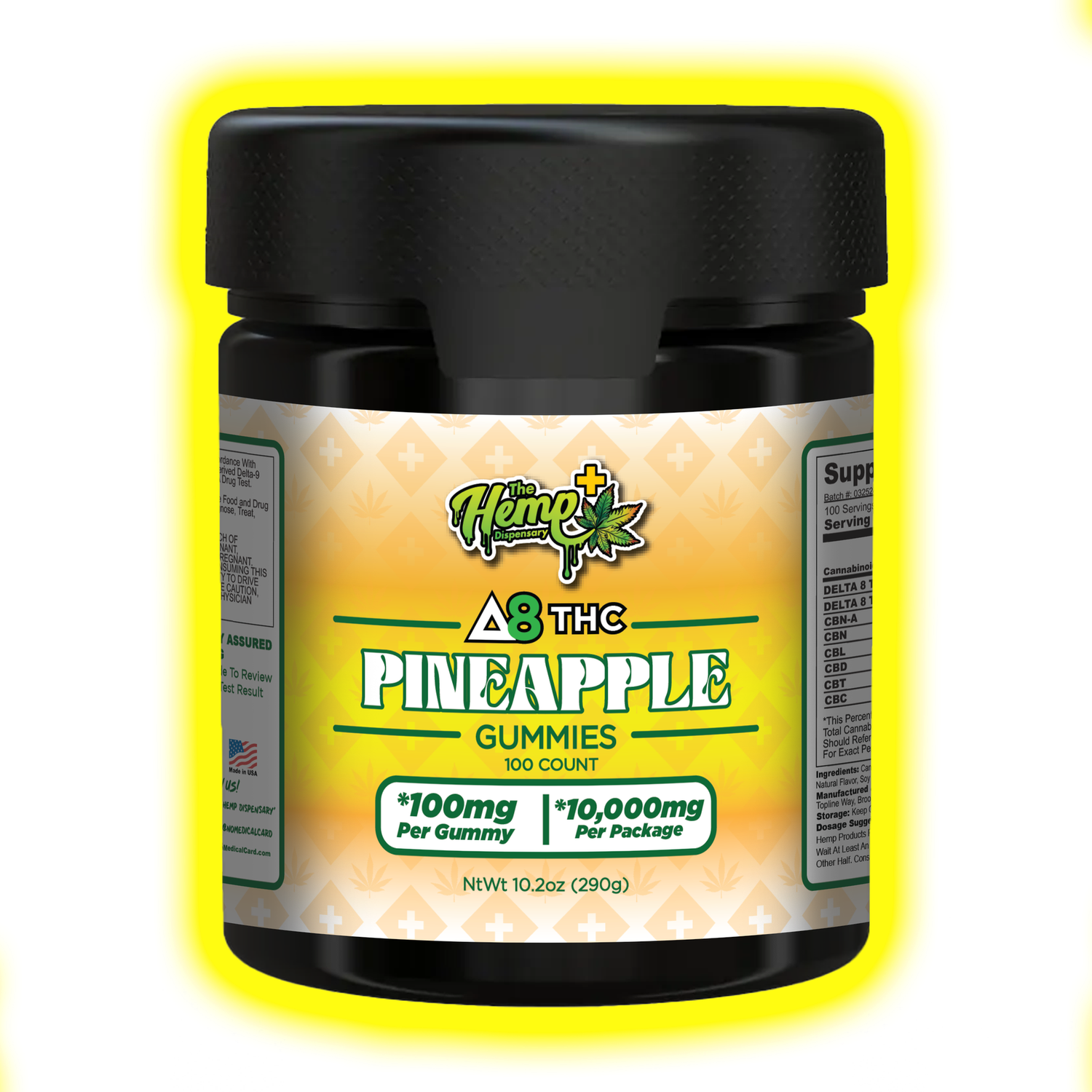 DELTA 8 THC GUMMIES 100MG PINEAPPLE