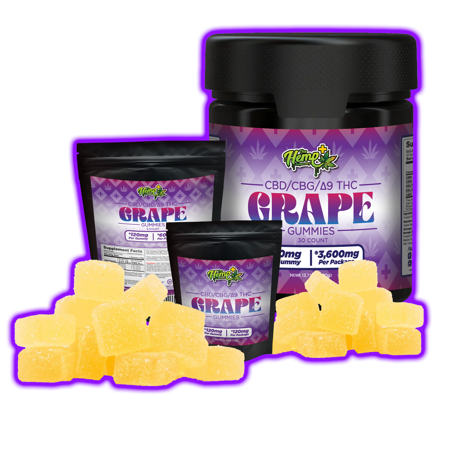 CBD/CBG/DELTA 9 THC GUMMIES WATERMELON