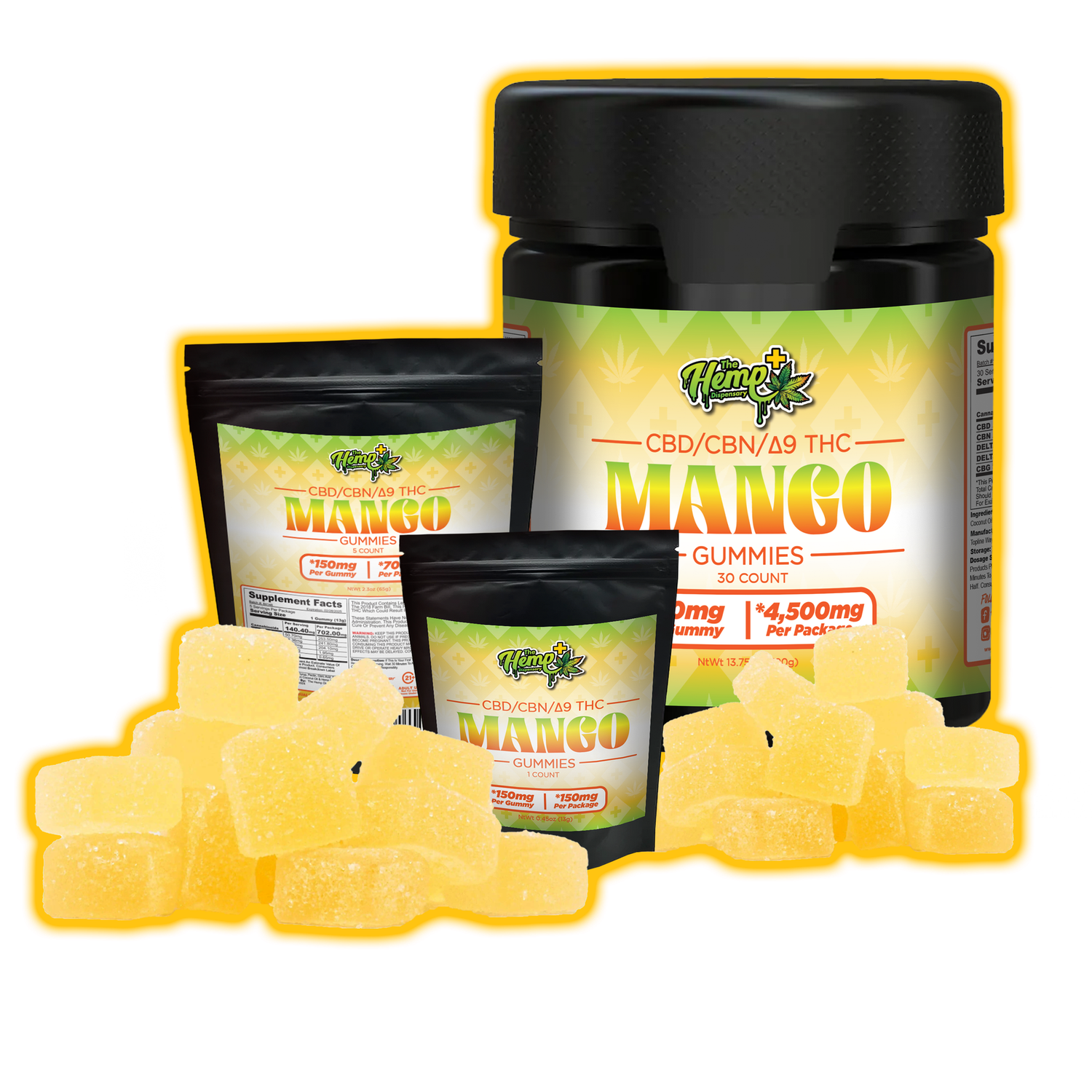 CBD/CBN/DELTA 9 THC GUMMIES MANGO