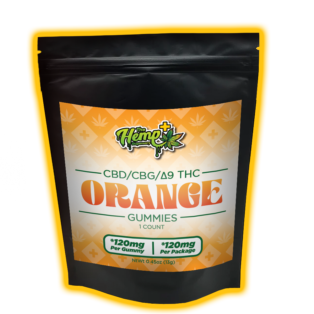 CBD/CBG/DELTA 9 THC GUMMIES 120MG ORANGE