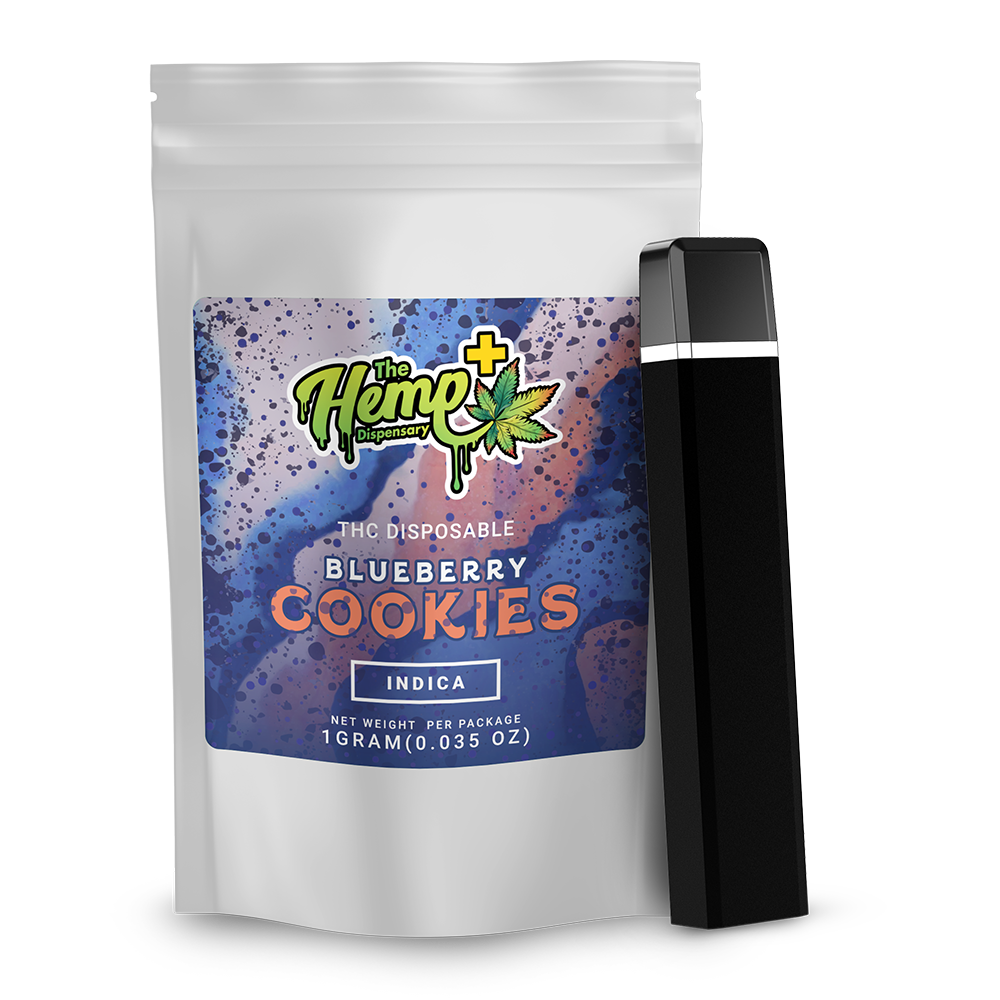 DELTA 8 THC DISPOSABLE VAPE ONE GRAM INDICA BLUEBERRY COOKIES
