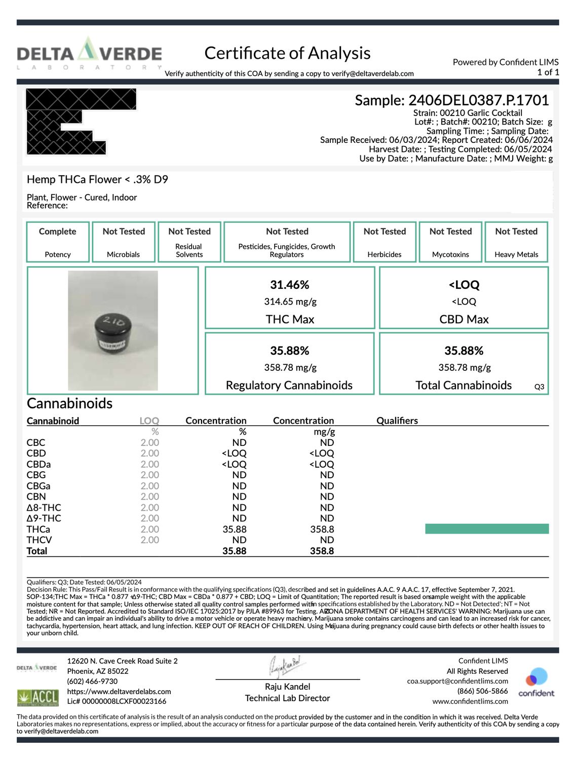 THC INDOOR FLOWER GARLIC COCKTAIL $100 OUNCE