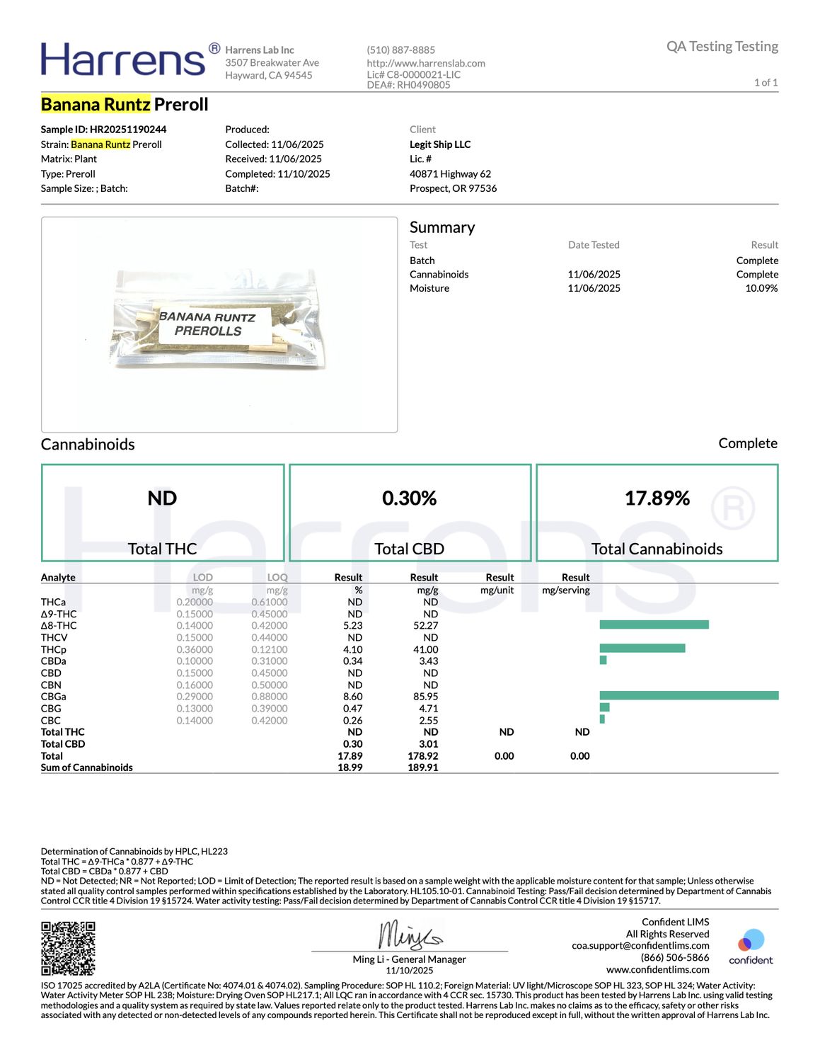 THC PRE ROLLED JOINT BABY J  BANANA RUNTZ 1 COUNT