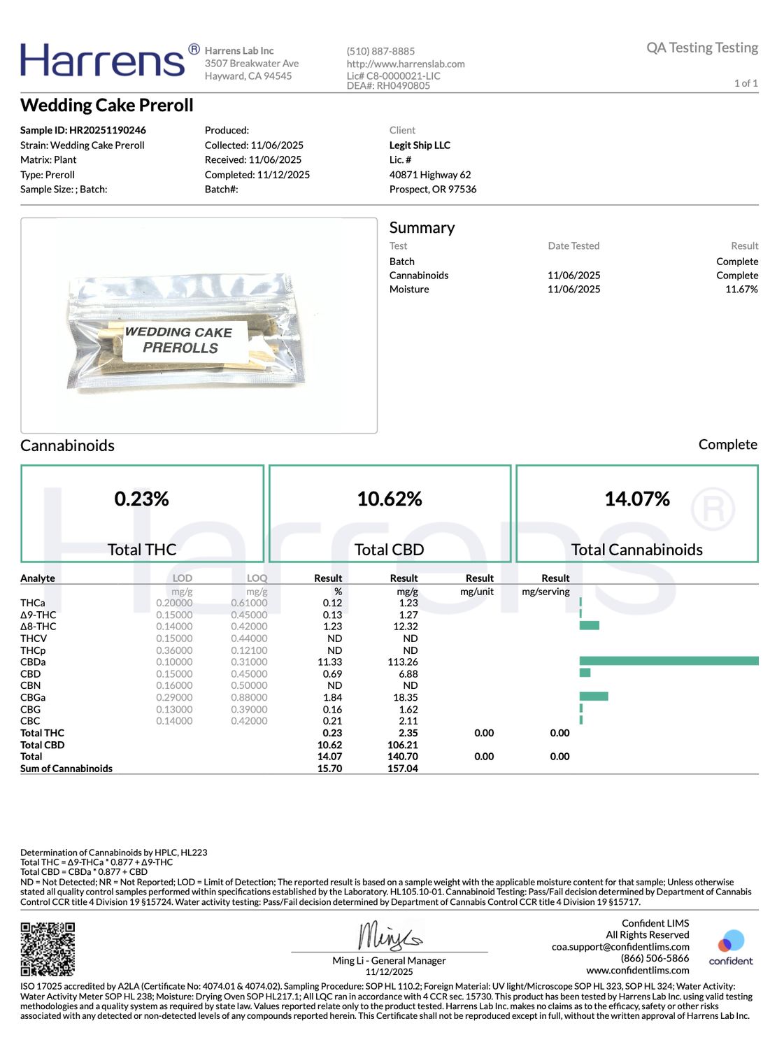 THC PRE ROLLED JOINT BABY J WEDDING CAKE 7 COUNT