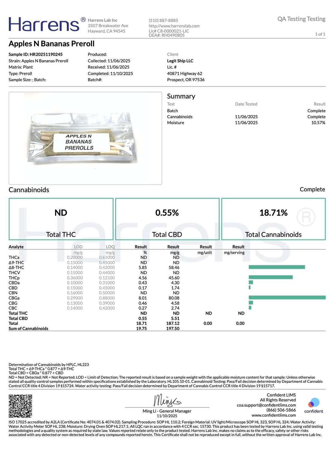 THC PRE ROLLED JOINT APPLES N BANANAS HYBRID