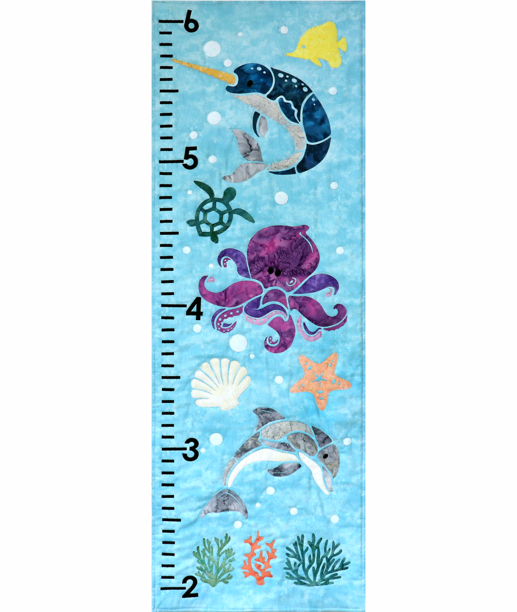 Under the Sea Growth Chart Applique & Pattern (18"x51")