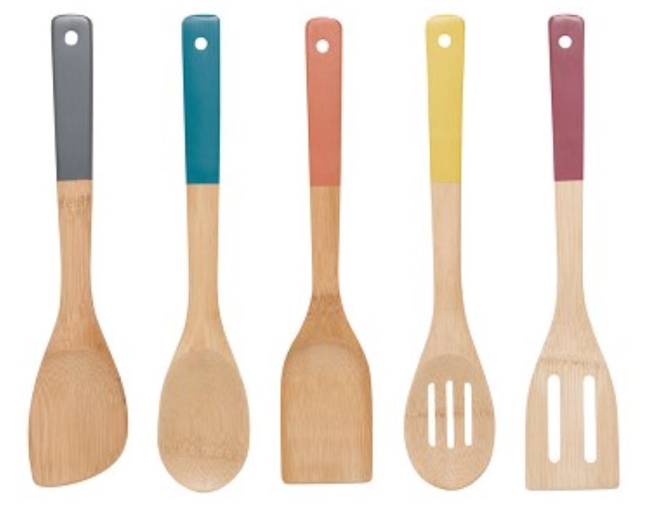 Bamboo Utensils S/5 - , Color: Gemstone